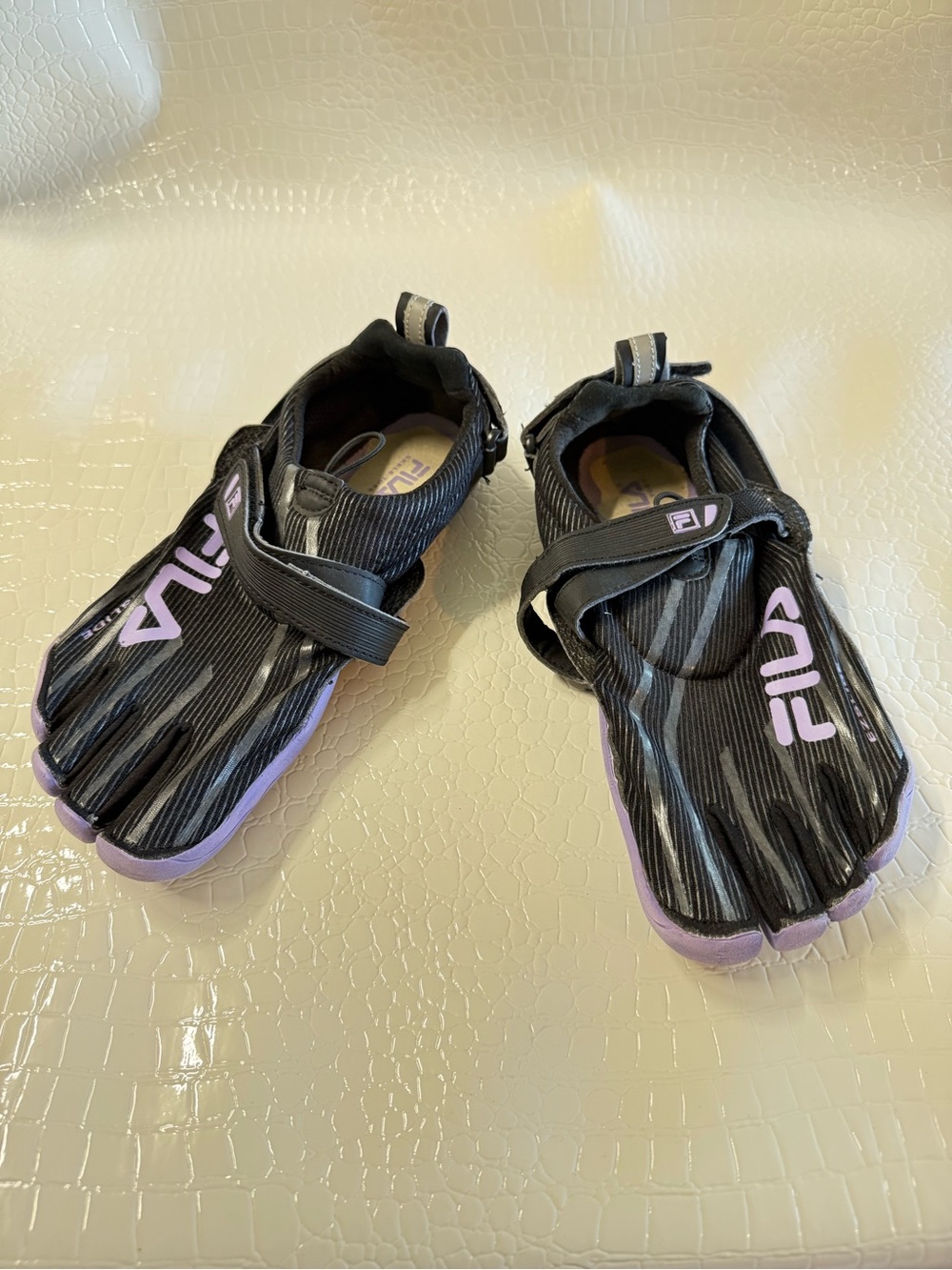 FILA Five-Toe Athletic Shoes in Black and Lavender